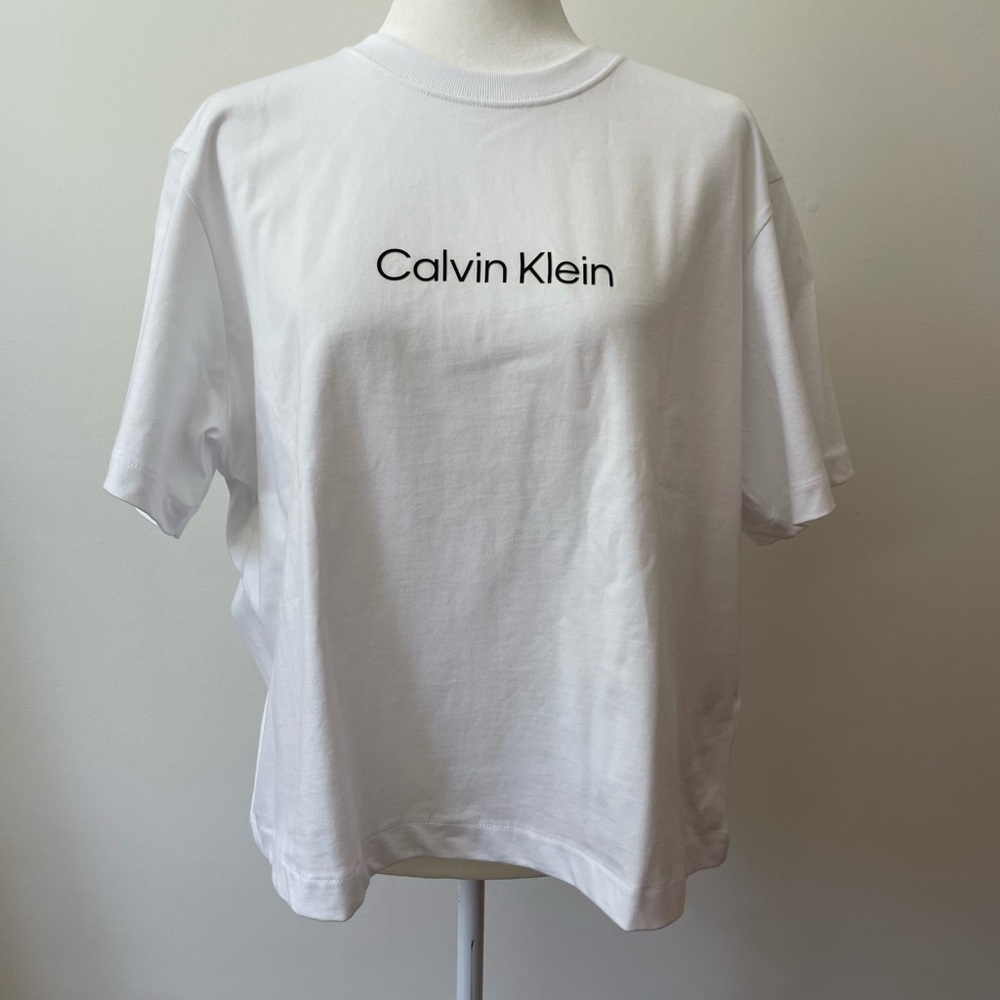 Calvin Klein White T-shirt Heavy Cotton Boxy Fit Size XL NWT